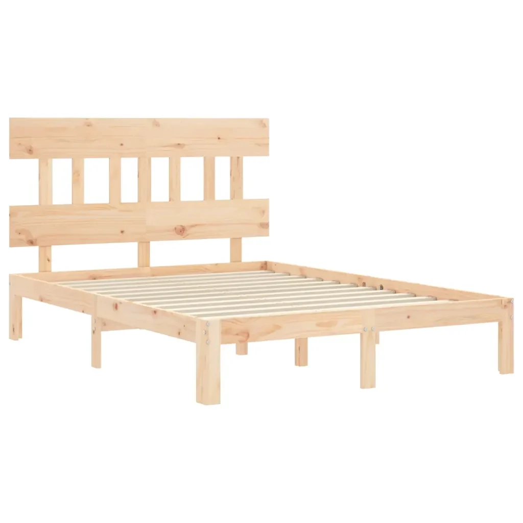 Letto matrimoniale | Letto per adulti | Giroletto con Testiera Small Double in Legno Massello - Image 5