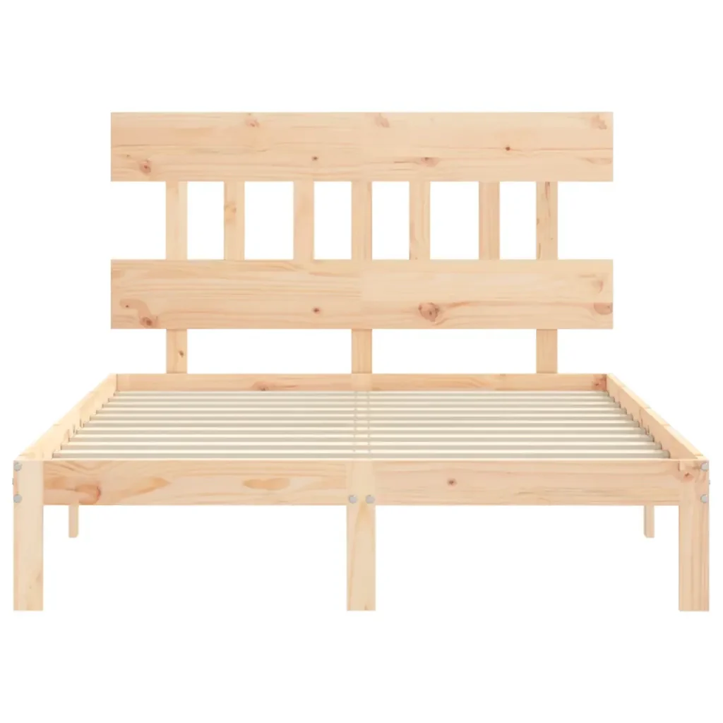 Letto matrimoniale | Letto per adulti | Giroletto con Testiera Small Double in Legno Massello - Image 6