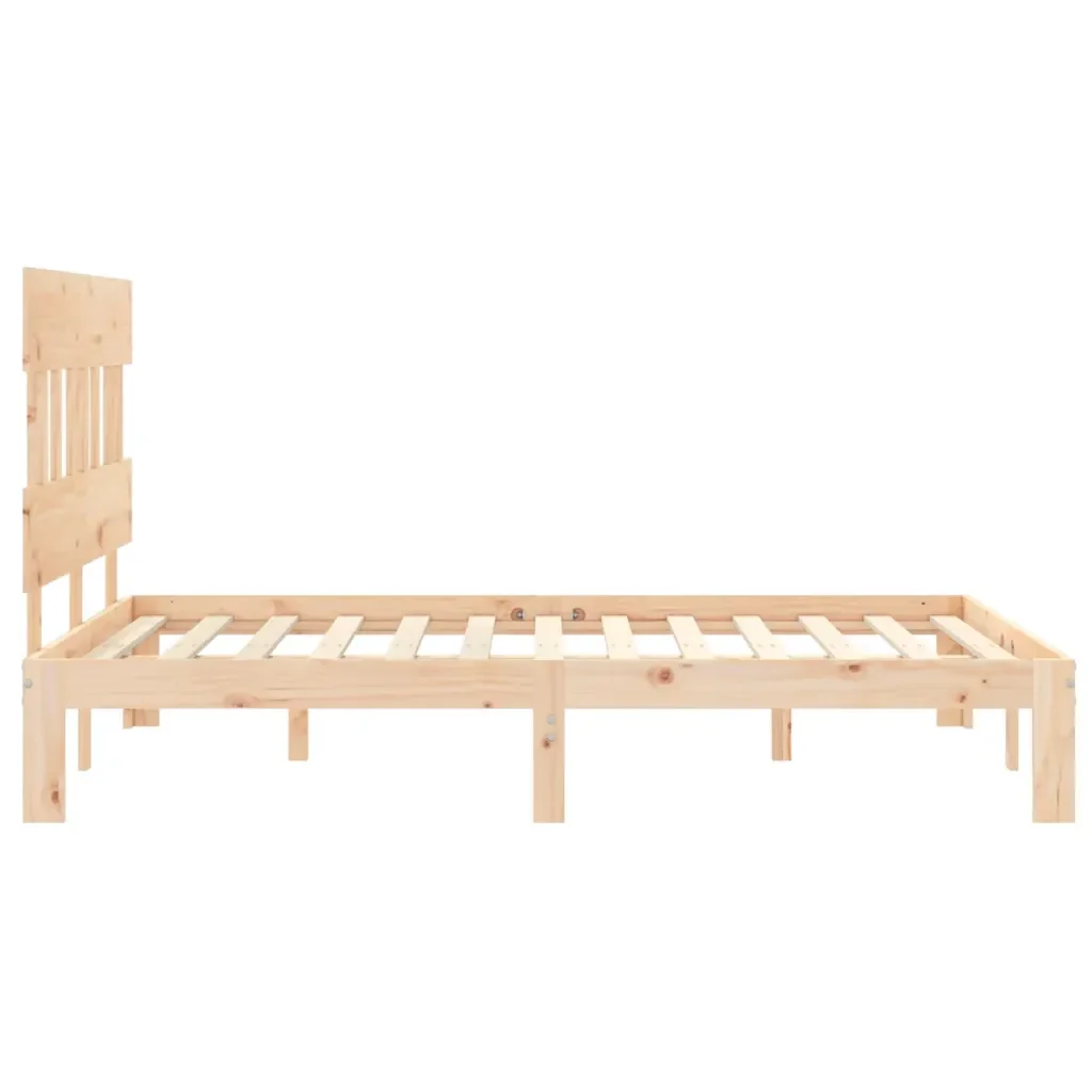 Letto matrimoniale | Letto per adulti | Giroletto con Testiera Small Double in Legno Massello - Image 7