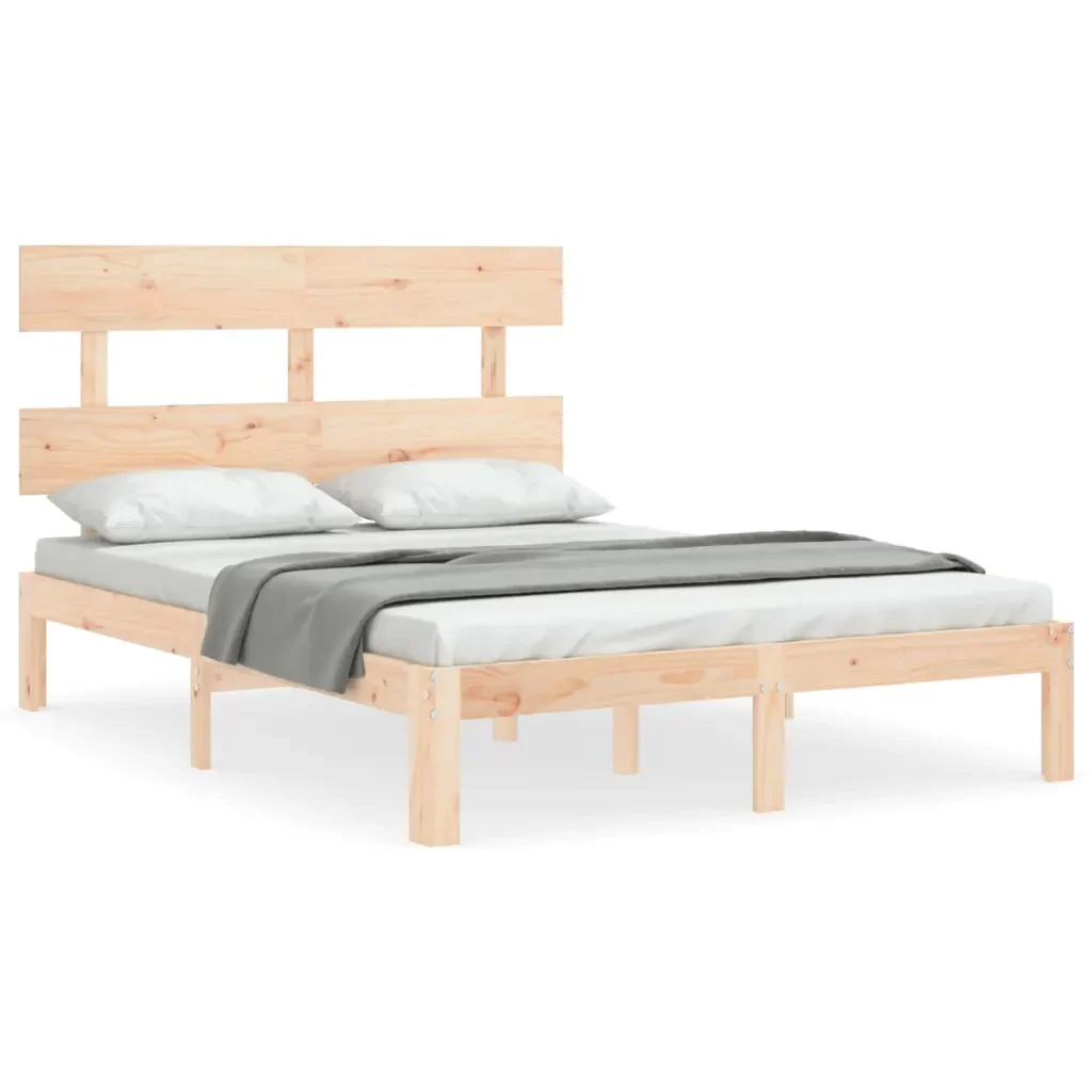 Letto matrimoniale | Letto per adulti | Giroletto con Testiera Small Double in Legno Massello