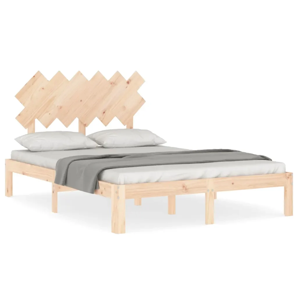 Letto matrimoniale | Letto per adulti | Giroletto con Testiera Small Double in Legno Massello