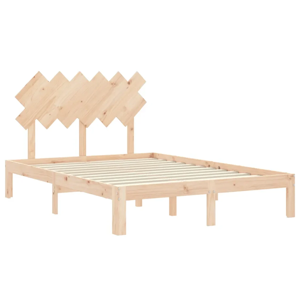 Letto matrimoniale | Letto per adulti | Giroletto con Testiera Small Double in Legno Massello - Image 5