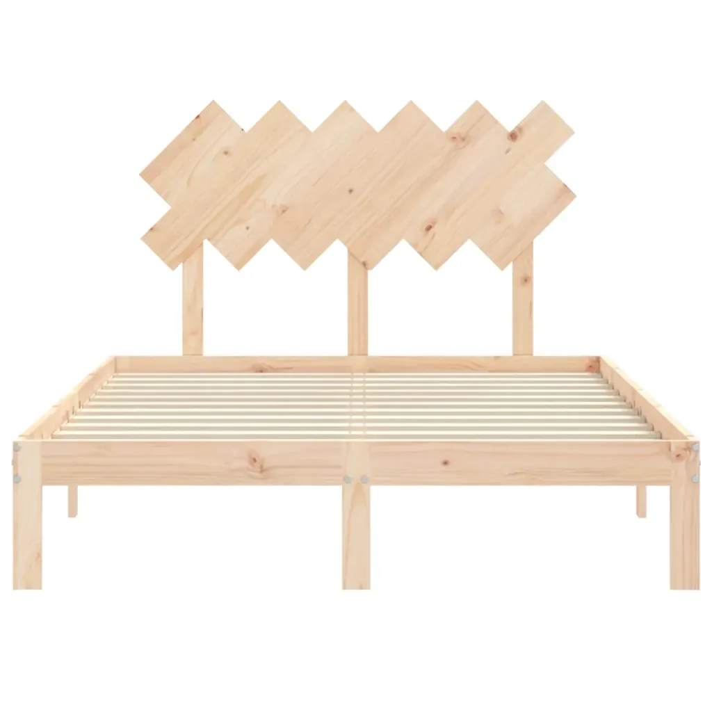Letto matrimoniale | Letto per adulti | Giroletto con Testiera Small Double in Legno Massello - Image 6