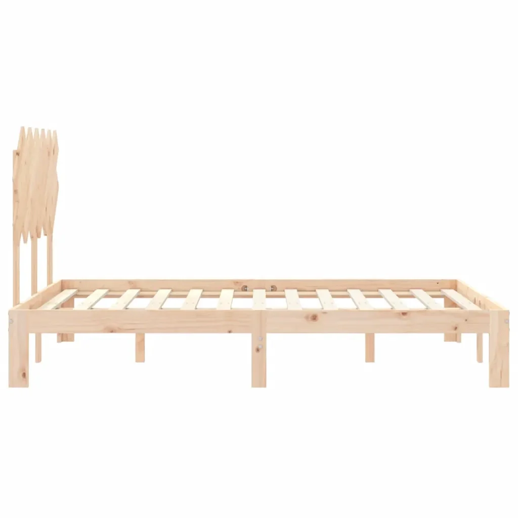Letto matrimoniale | Letto per adulti | Giroletto con Testiera Small Double in Legno Massello - Image 7
