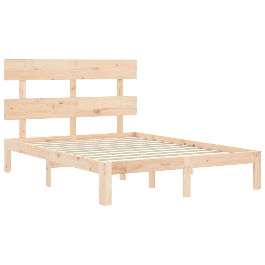 Letto matrimoniale | Letto per adulti | Giroletto con Testiera Small Double in Legno Massello - Image 5