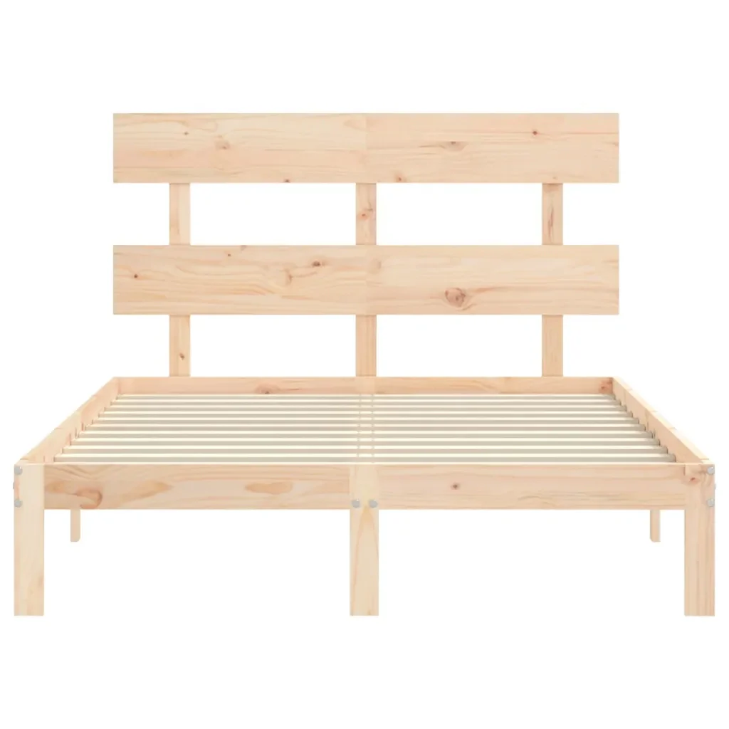 Letto matrimoniale | Letto per adulti | Giroletto con Testiera Small Double in Legno Massello - Image 6