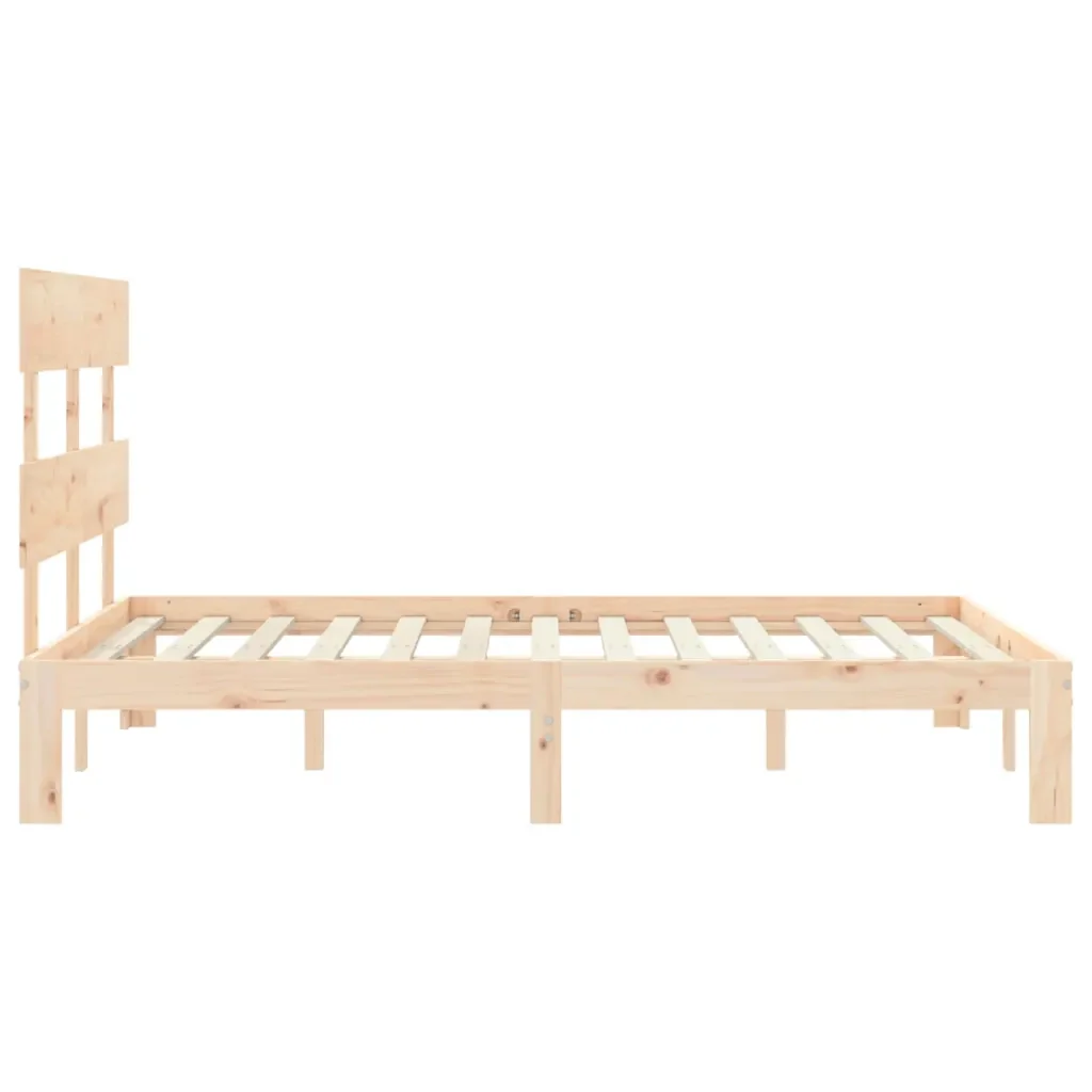 Letto matrimoniale | Letto per adulti | Giroletto con Testiera Small Double in Legno Massello - Image 7