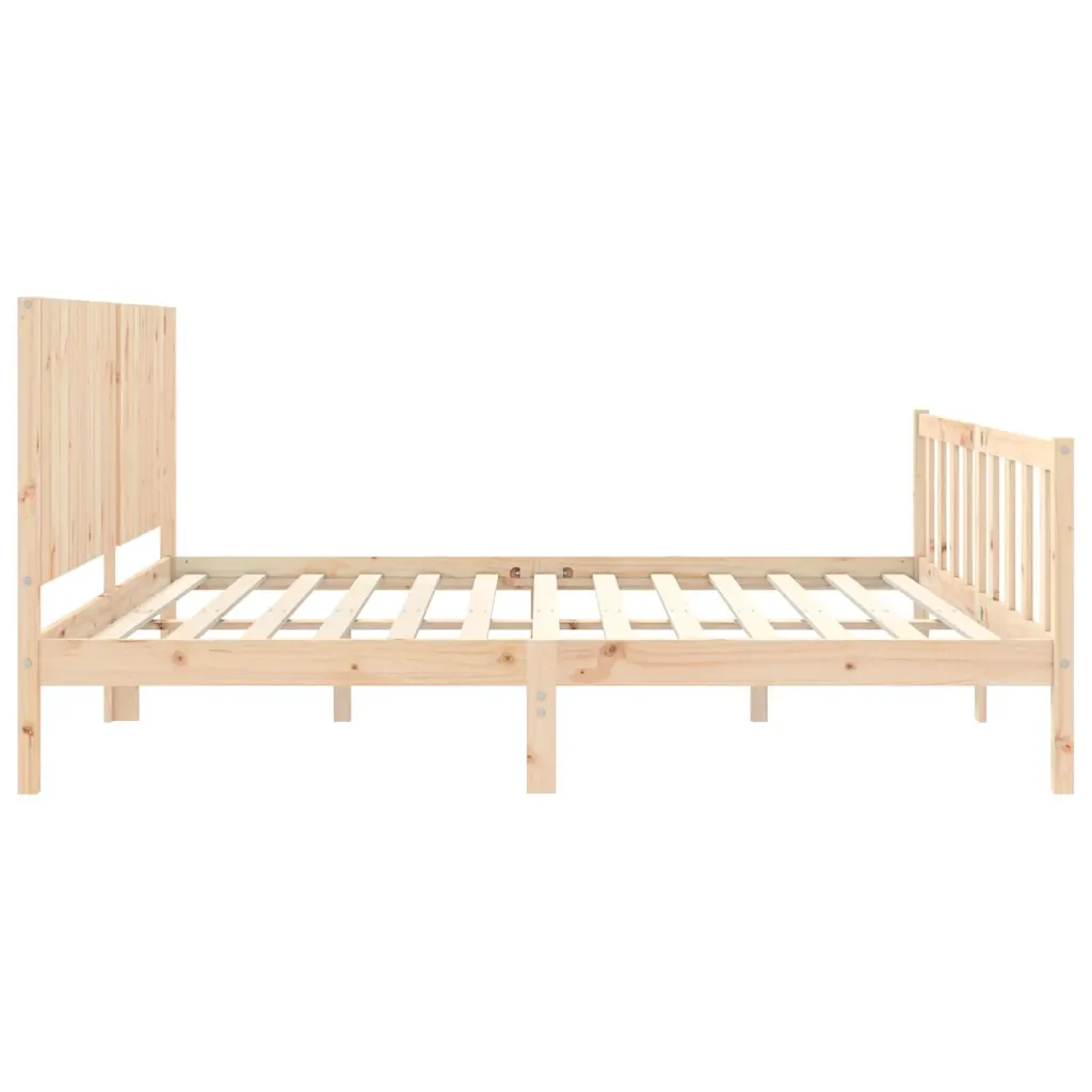 Letto matrimoniale | Letto per adulti | Giroletto con Testiera Super King Size in Legno Massello - Image 7