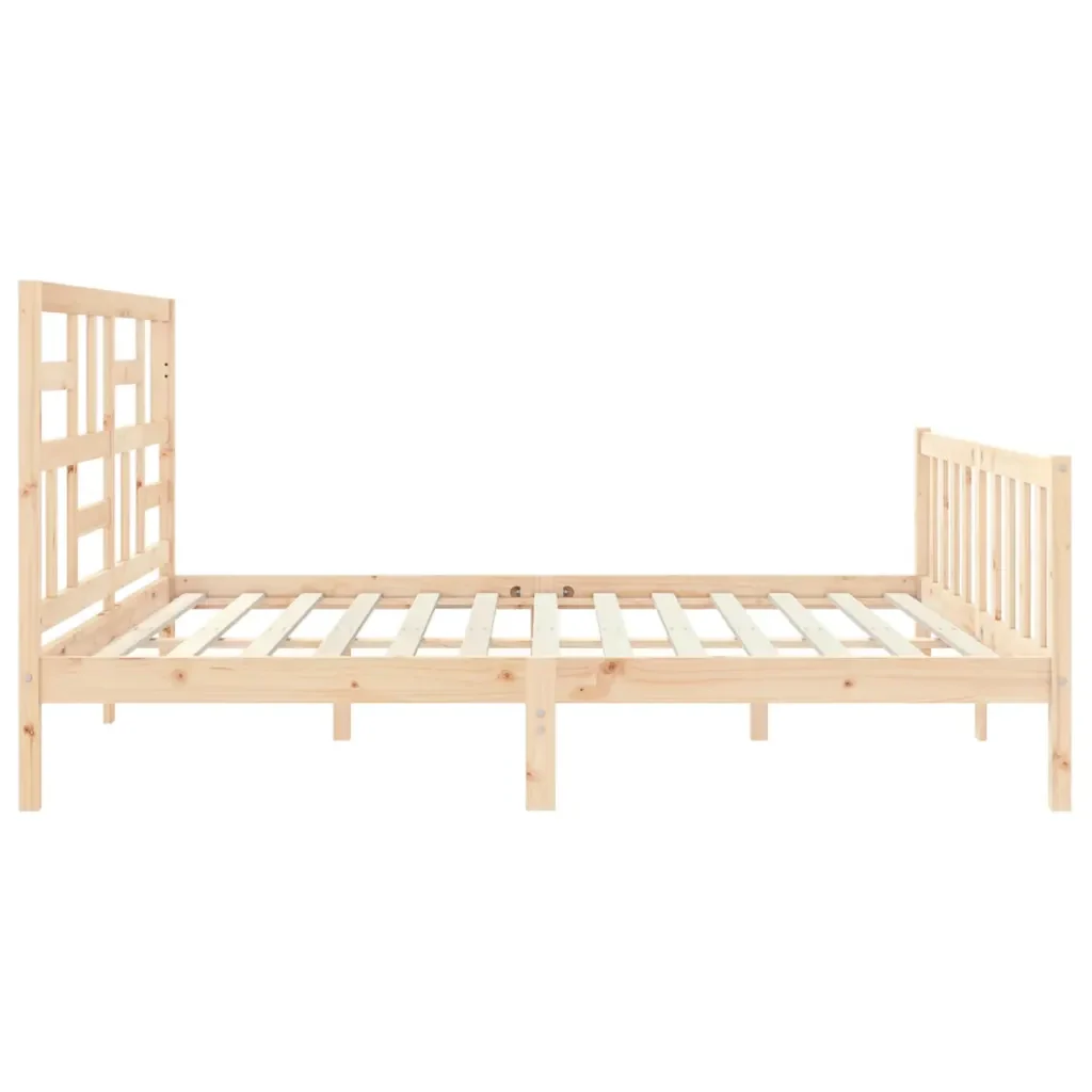 Letto matrimoniale | Letto per adulti | Giroletto con Testiera Super King Size in Legno Massello - Image 7