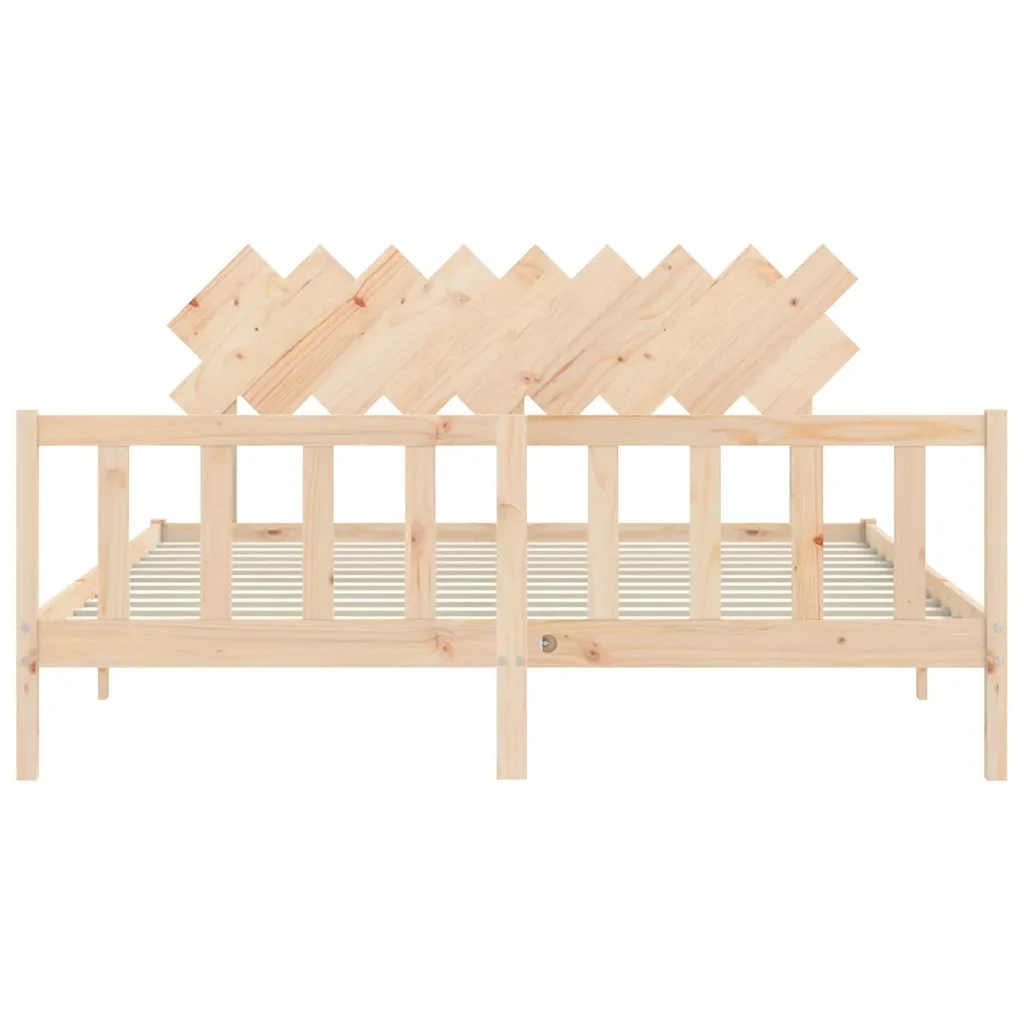 Letto matrimoniale | Letto per adulti | Giroletto con Testiera Super King Size in Legno Massello - Image 6