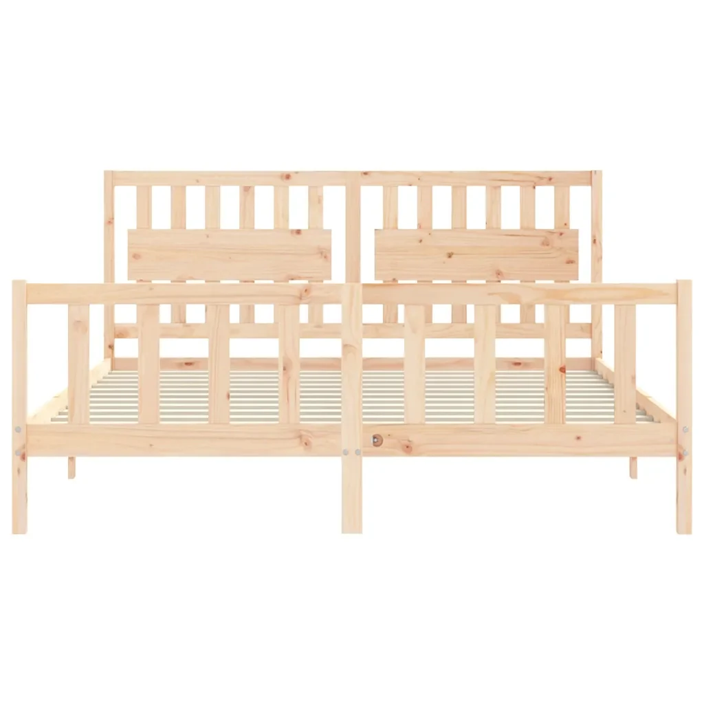 Letto matrimoniale | Letto per adulti | Giroletto con Testiera Super King Size in Legno Massello - Image 6