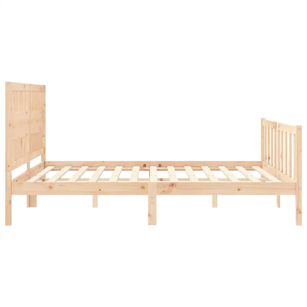 Letto matrimoniale | Letto per adulti | Giroletto con Testiera Super King Size in Legno Massello - Image 7