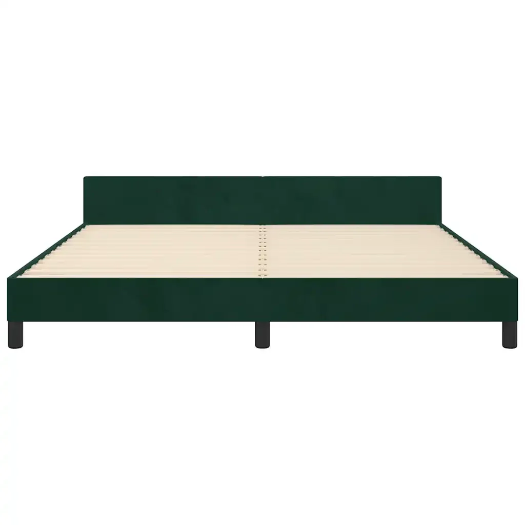 Letto matrimoniale | Letto per adulti | Giroletto con Testiera Verde Scuro 180x200 cm in Velluto - Image 6