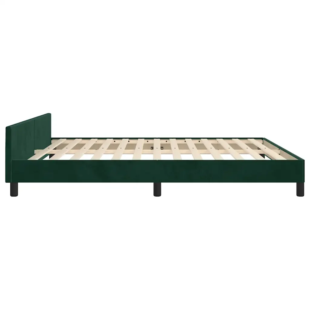 Letto matrimoniale | Letto per adulti | Giroletto con Testiera Verde Scuro 180x200 cm in Velluto - Image 7