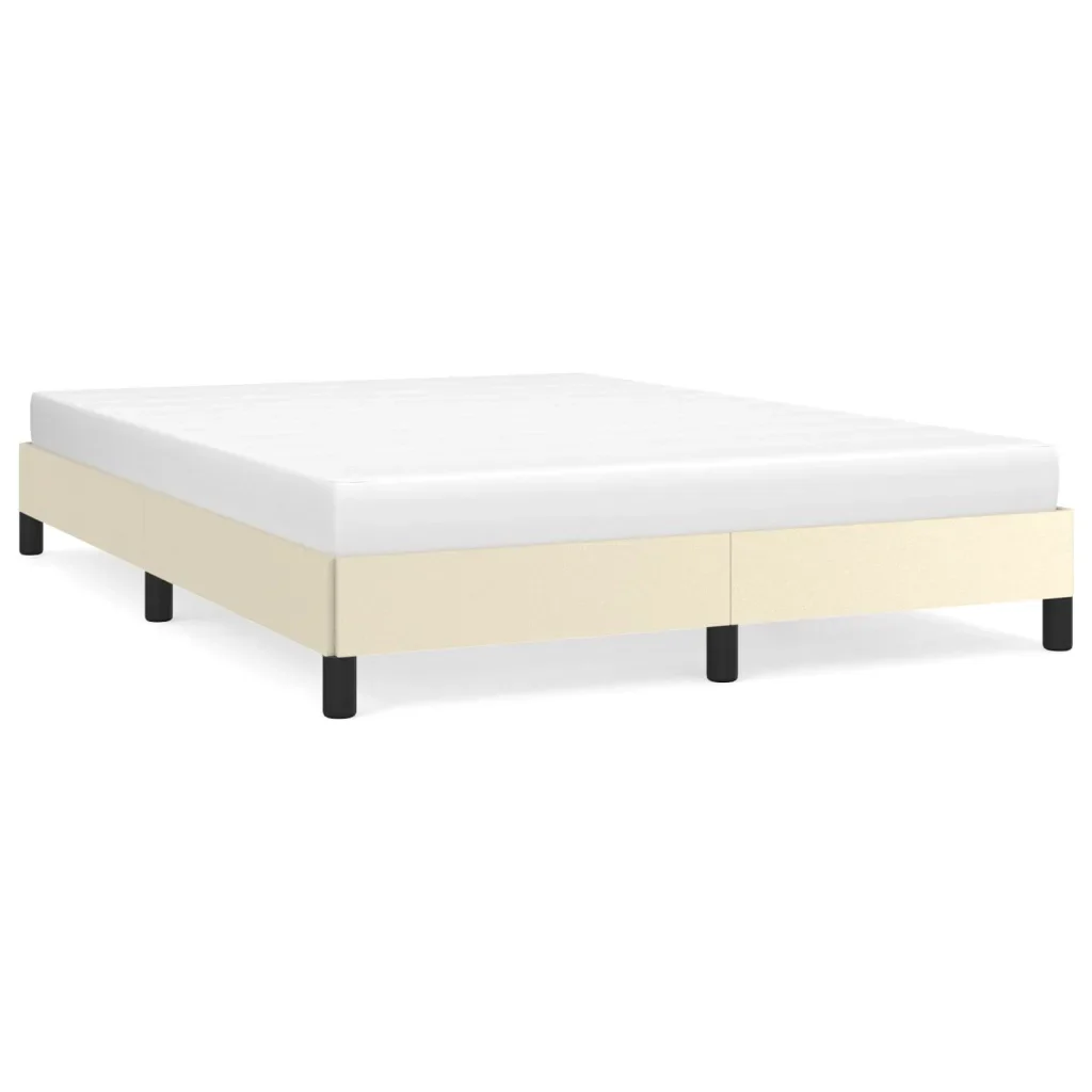 Letto matrimoniale | Letto per adulti | Giroletto Crema 140x190 cm in Similpelle