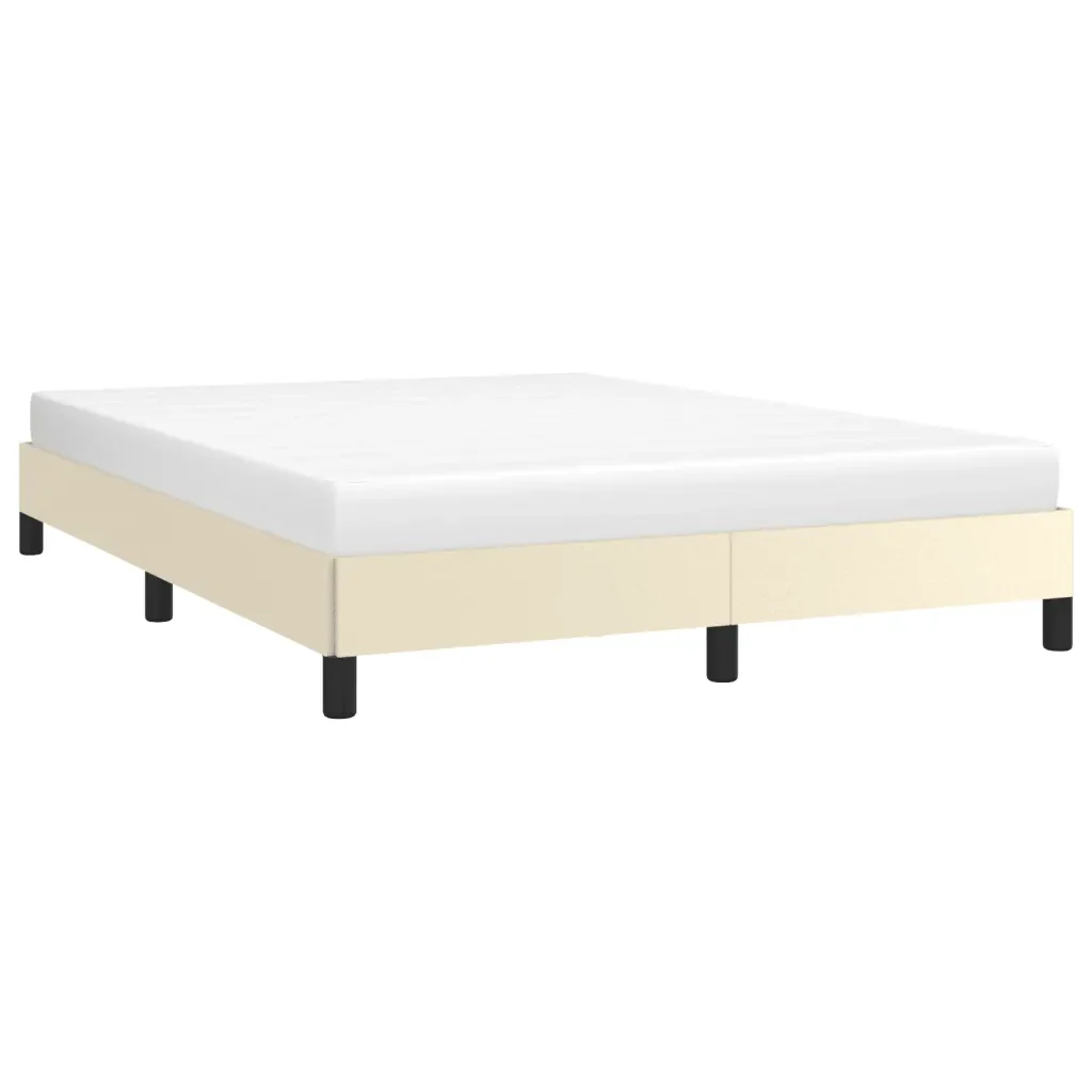 Letto matrimoniale | Letto per adulti | Giroletto Crema 140x200 cm in Similpelle - Image 3