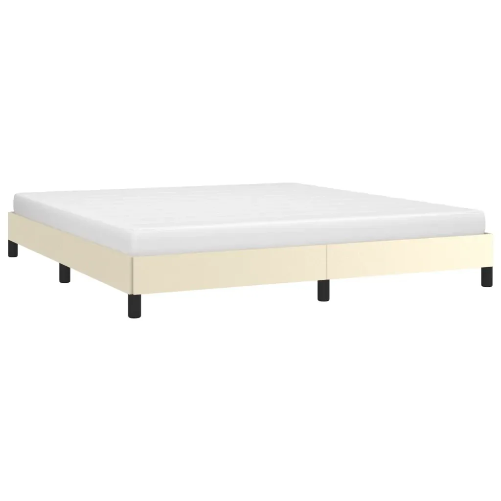 Letto matrimoniale | Letto per adulti | Giroletto Crema 160x200 cm in Similpelle - Image 3