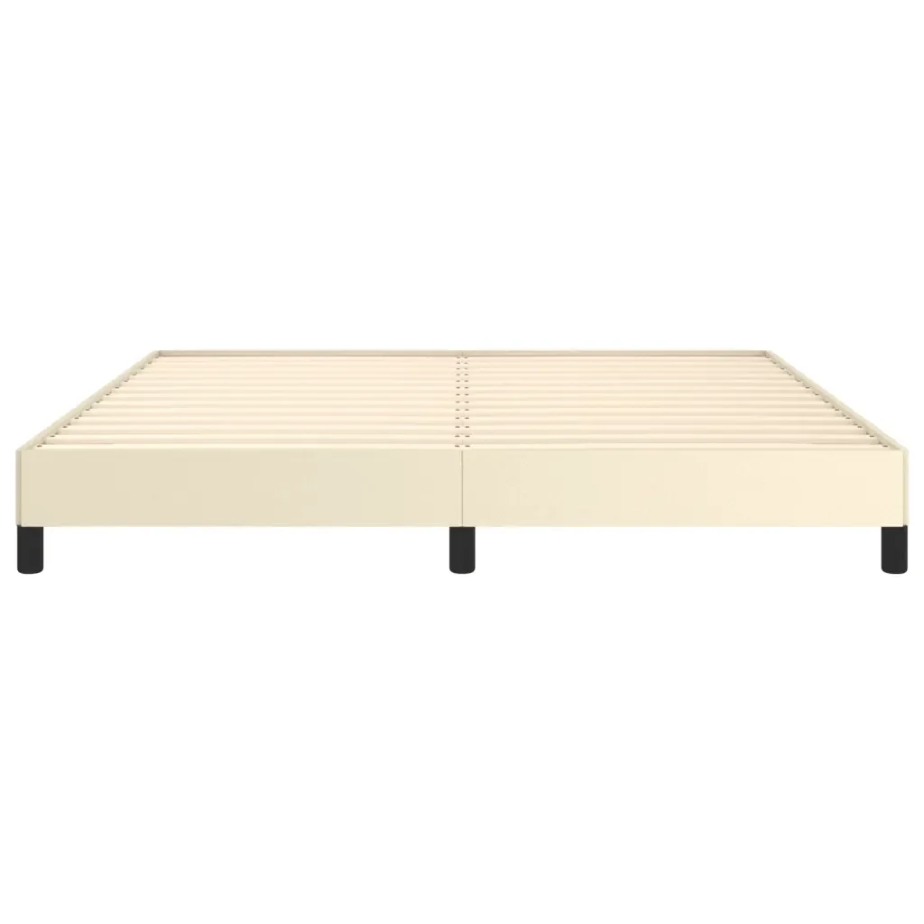 Letto matrimoniale | Letto per adulti | Giroletto Crema 160x200 cm in Similpelle - Image 5