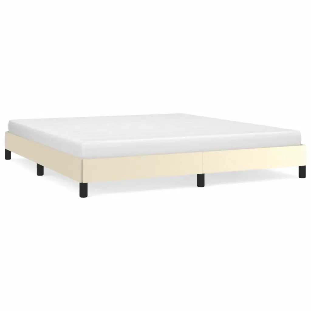 Letto matrimoniale | Letto per adulti | Giroletto Crema 180x200 cm in Similpelle