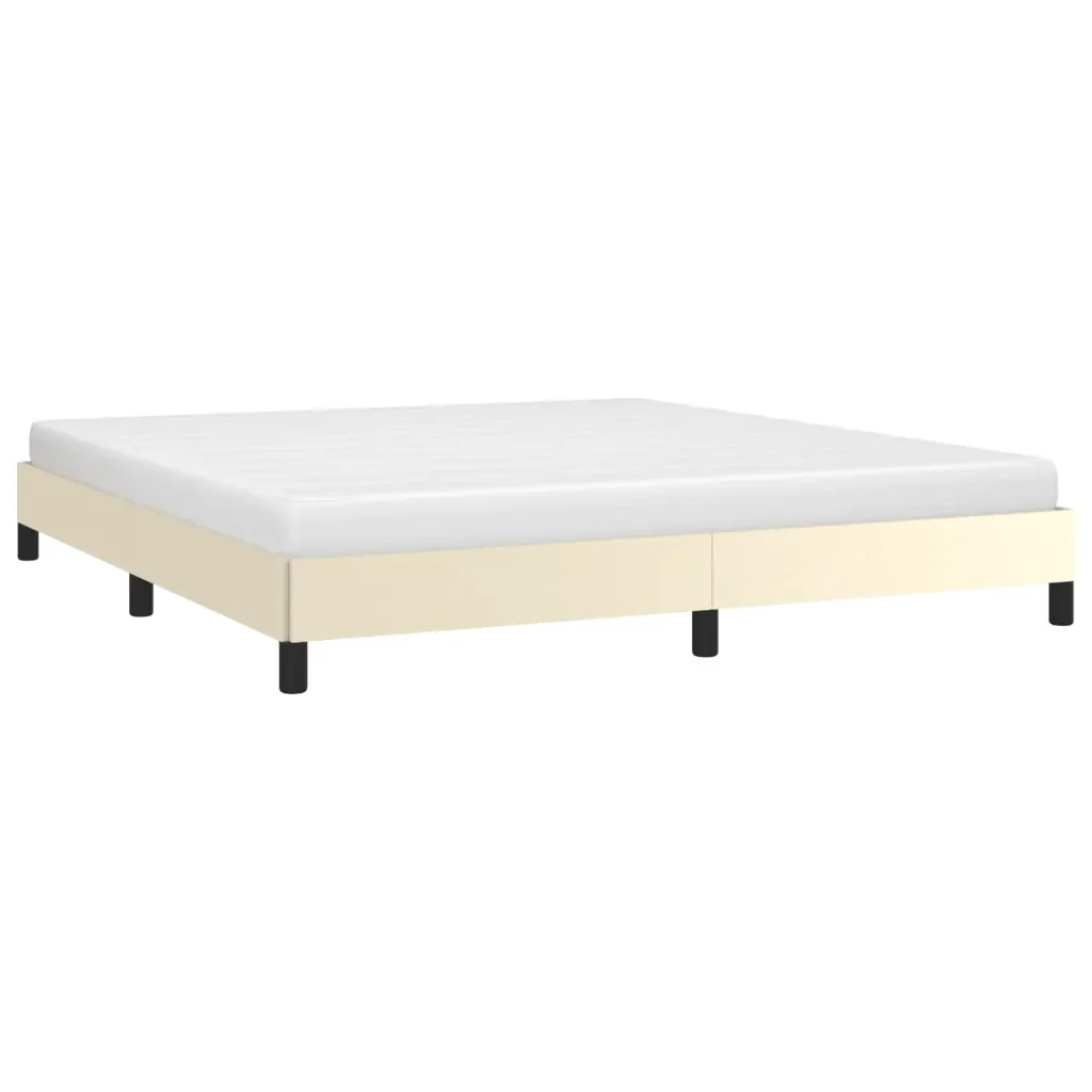 Letto matrimoniale | Letto per adulti | Giroletto Crema 180x200 cm in Similpelle - Image 3
