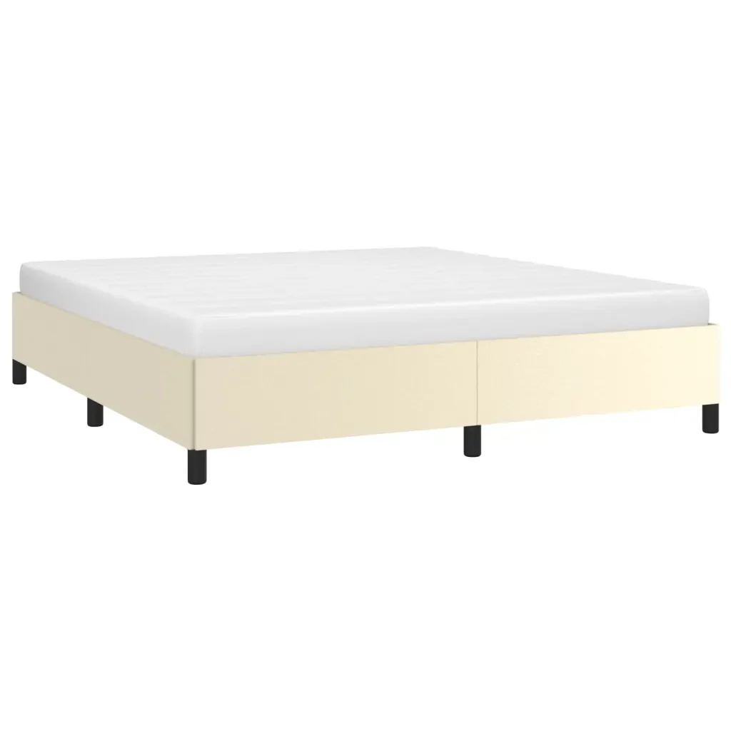 Letto matrimoniale | Letto per adulti | Giroletto Crema 180x200 cm in Similpelle - Image 3