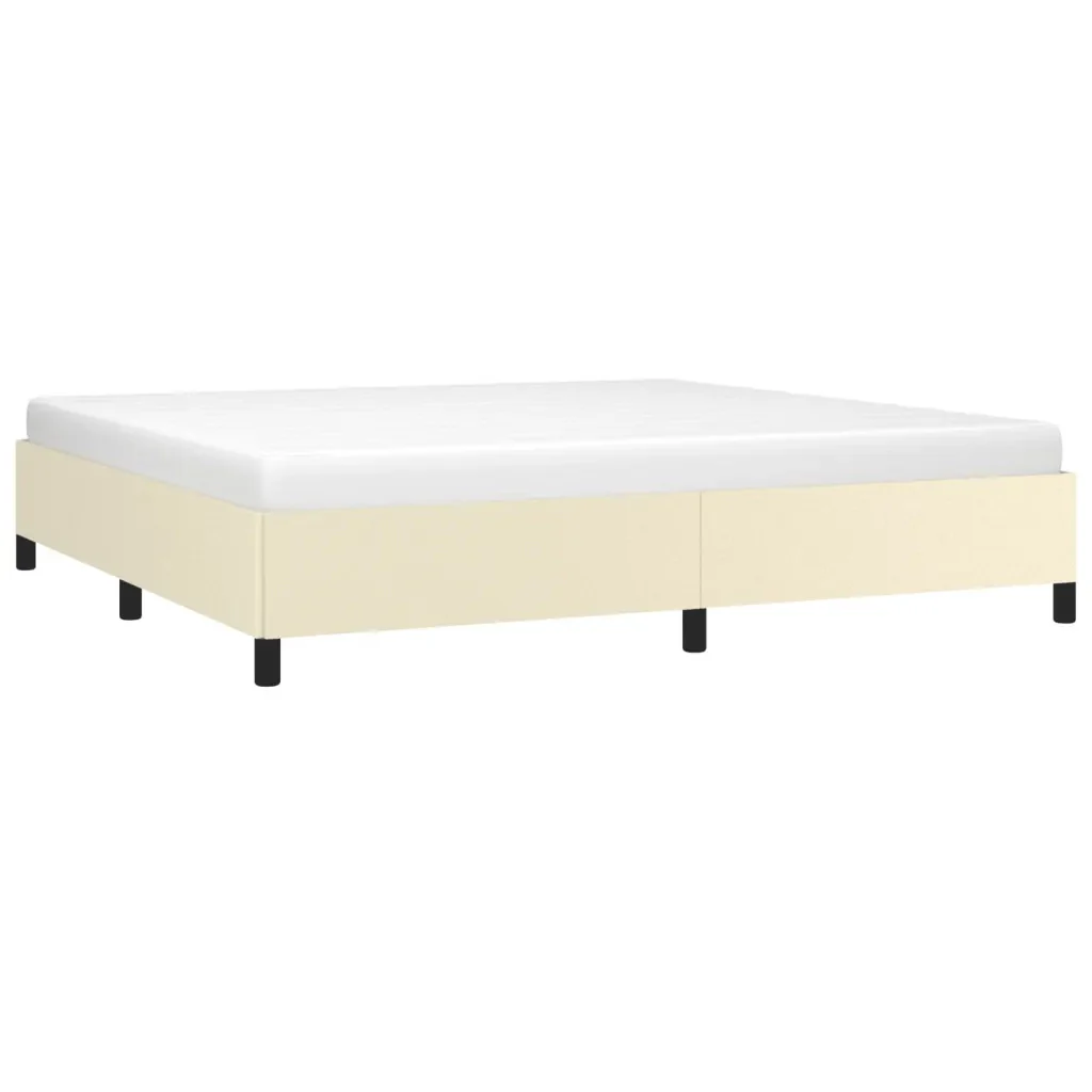 Letto matrimoniale | Letto per adulti | Giroletto Crema 200x200 cm in Similpelle - Image 3