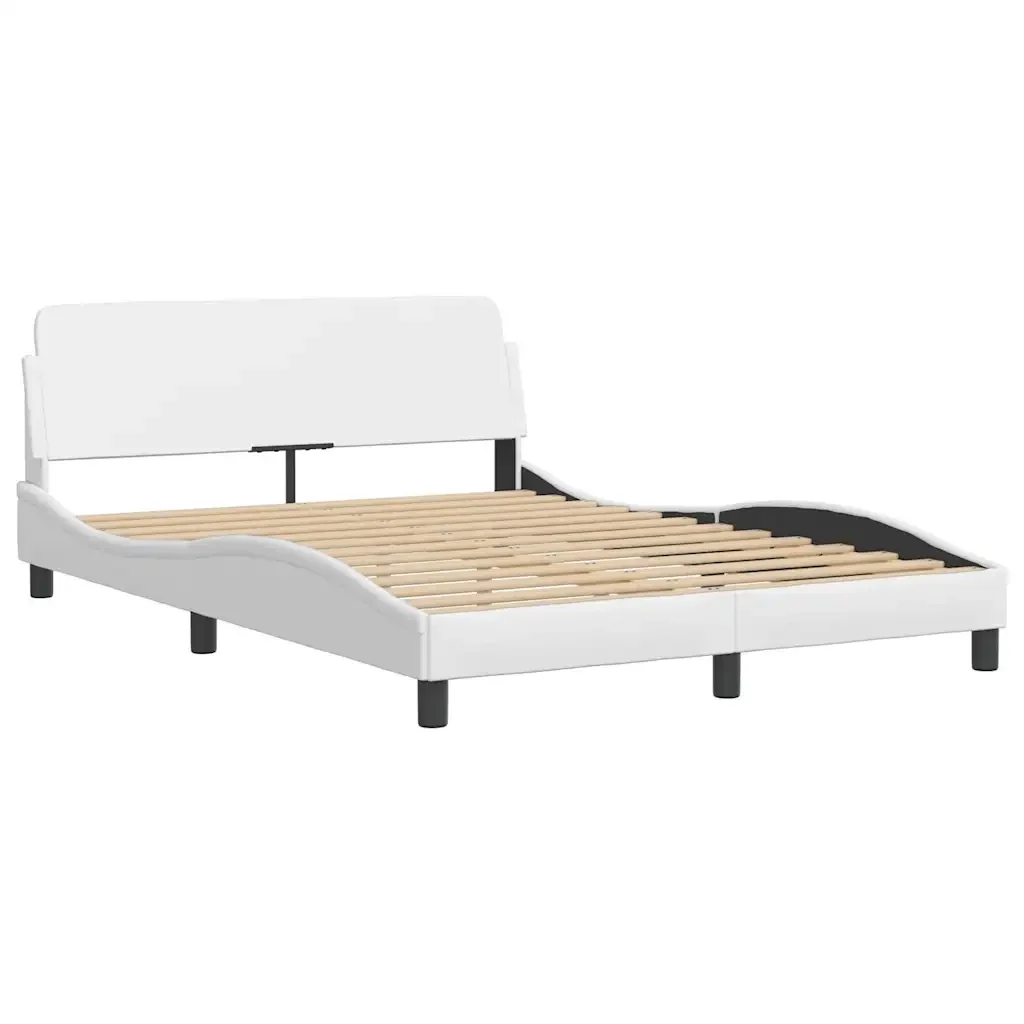 Letto matrimoniale | Letto per adulti | Giroletto Dover Bianco 120x200 cm in Similpelle - Image 3