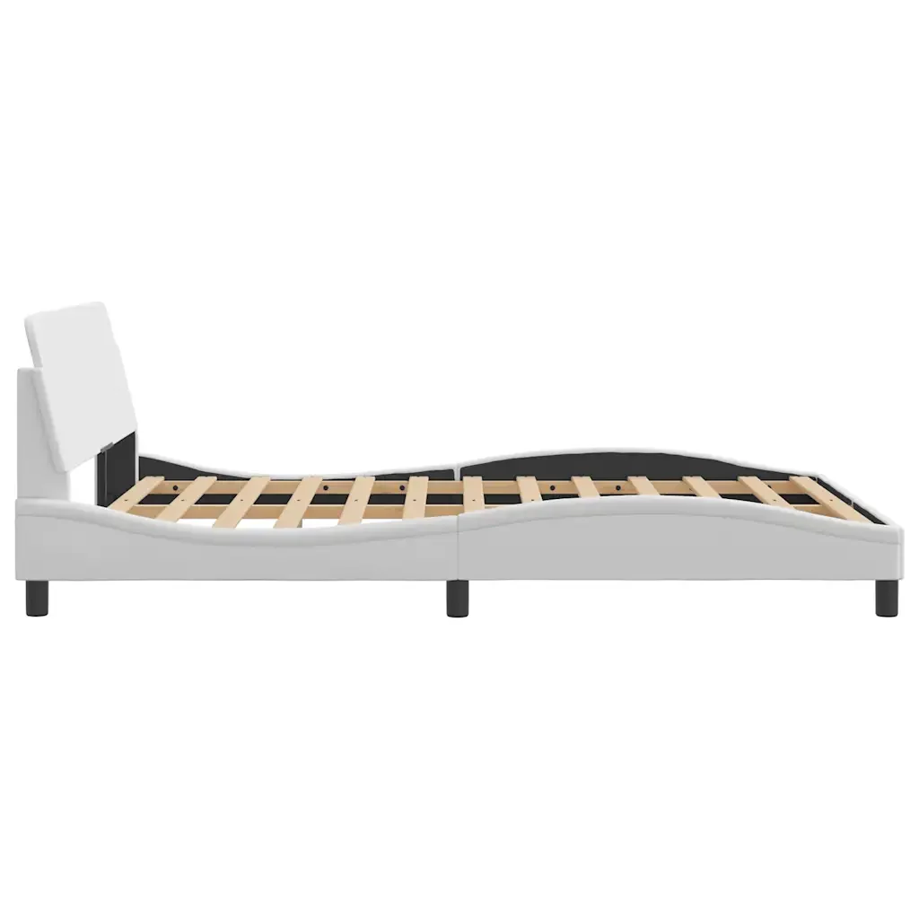 Letto matrimoniale | Letto per adulti | Giroletto Dover Bianco 120x200 cm in Similpelle - Image 5