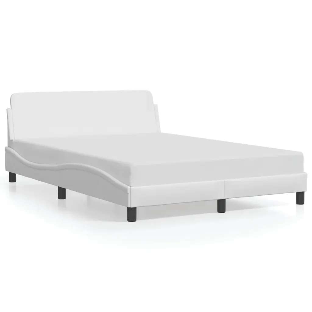 Letto matrimoniale | Letto per adulti | Giroletto Dover Bianco 140x190 cm in Similpelle