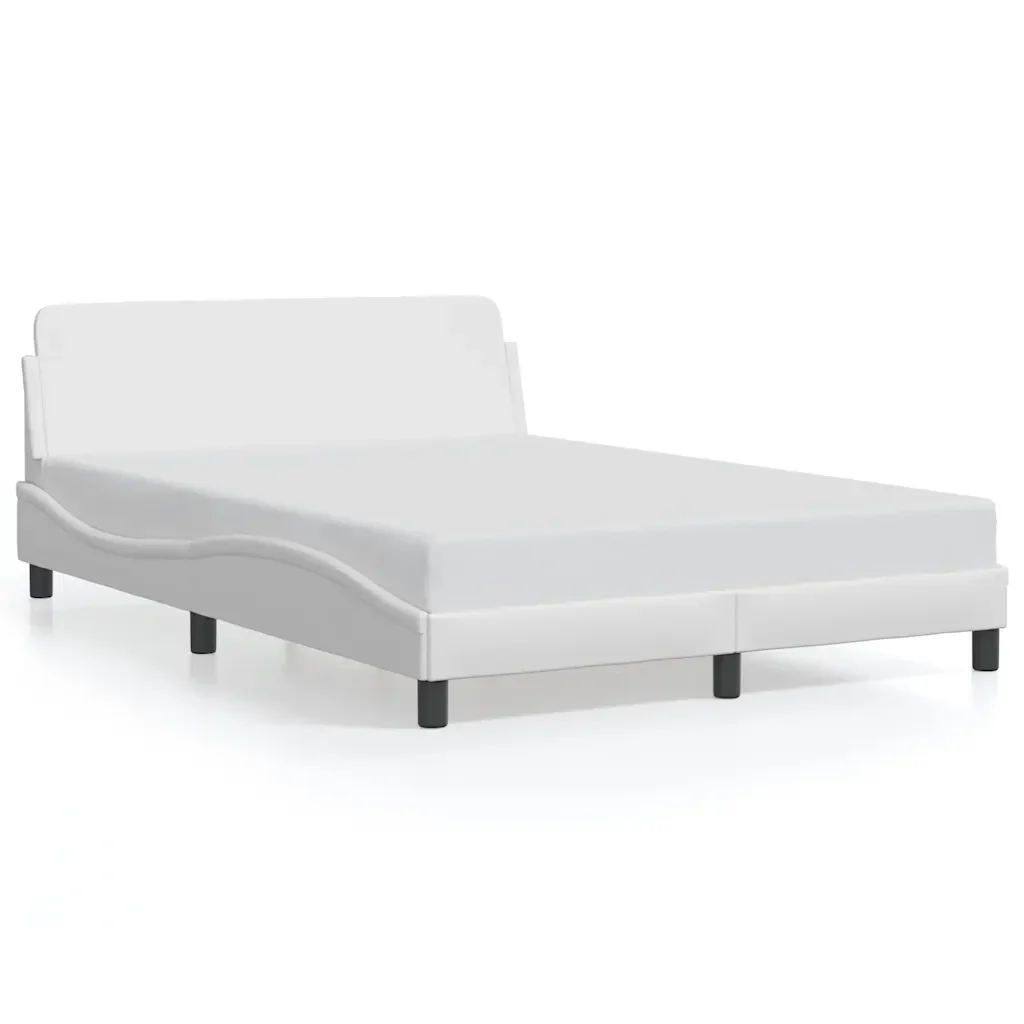 Letto matrimoniale | Letto per adulti | Giroletto Dover Bianco 140x200 cm in Similpelle - Image 2