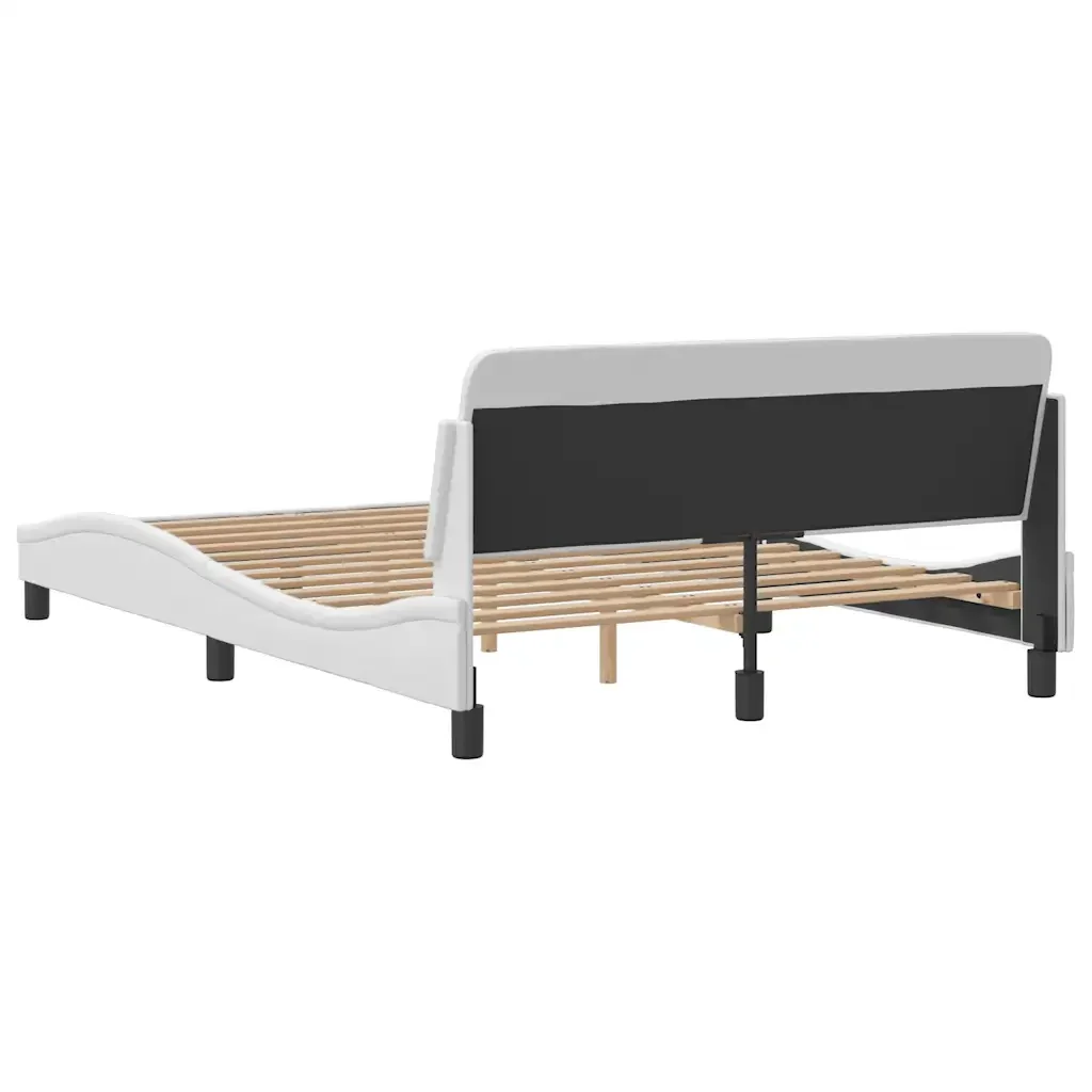 Letto matrimoniale | Letto per adulti | Giroletto Dover Bianco 140x200 cm in Similpelle - Image 6