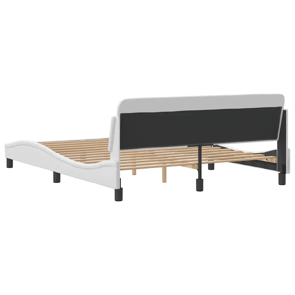 Letto matrimoniale | Letto per adulti | Giroletto Dover Bianco 160x200 cm in Similpelle - Image 6