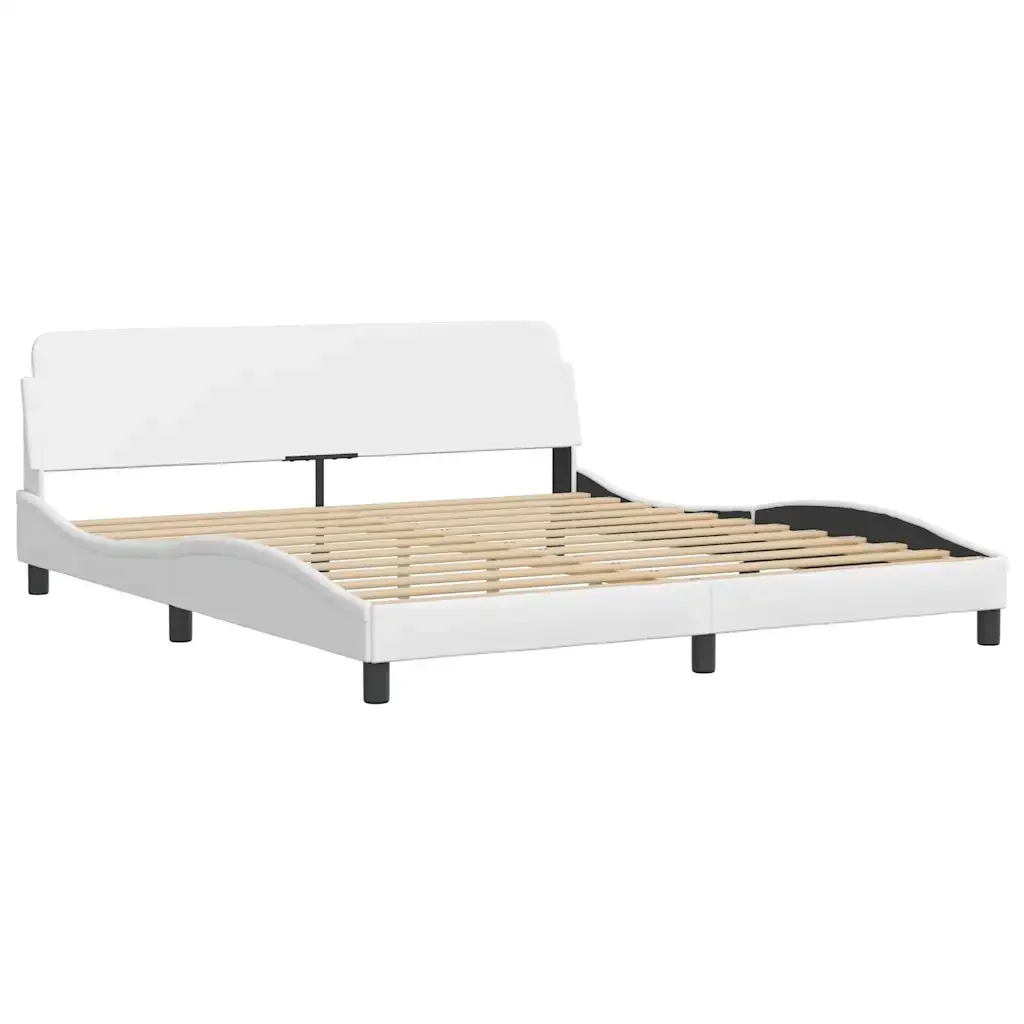 Letto matrimoniale | Letto per adulti | Giroletto Dover Bianco 180x200 cm in Similpelle - Image 4