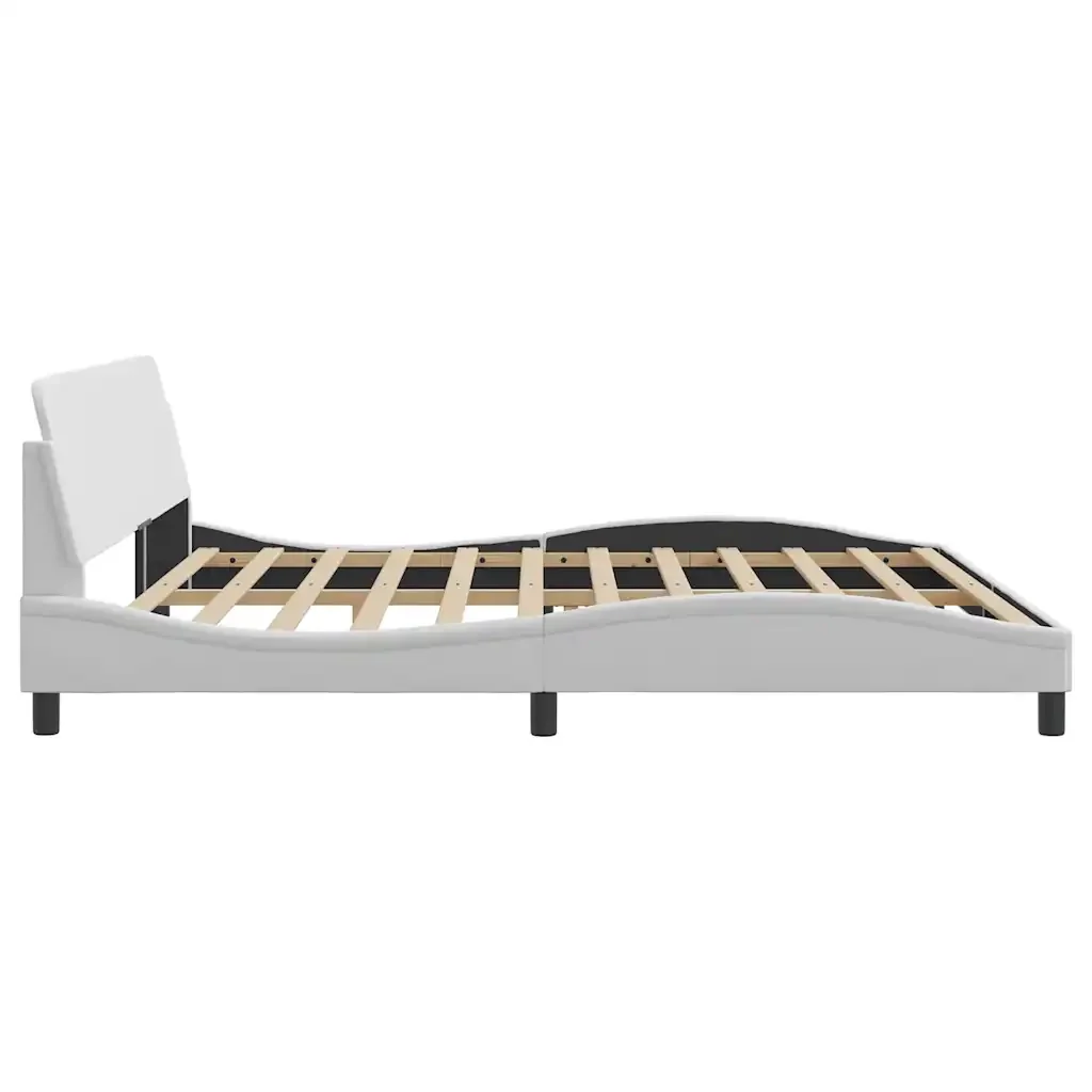 Letto matrimoniale | Letto per adulti | Giroletto Dover Bianco 200x200 cm in Similpelle - Image 5