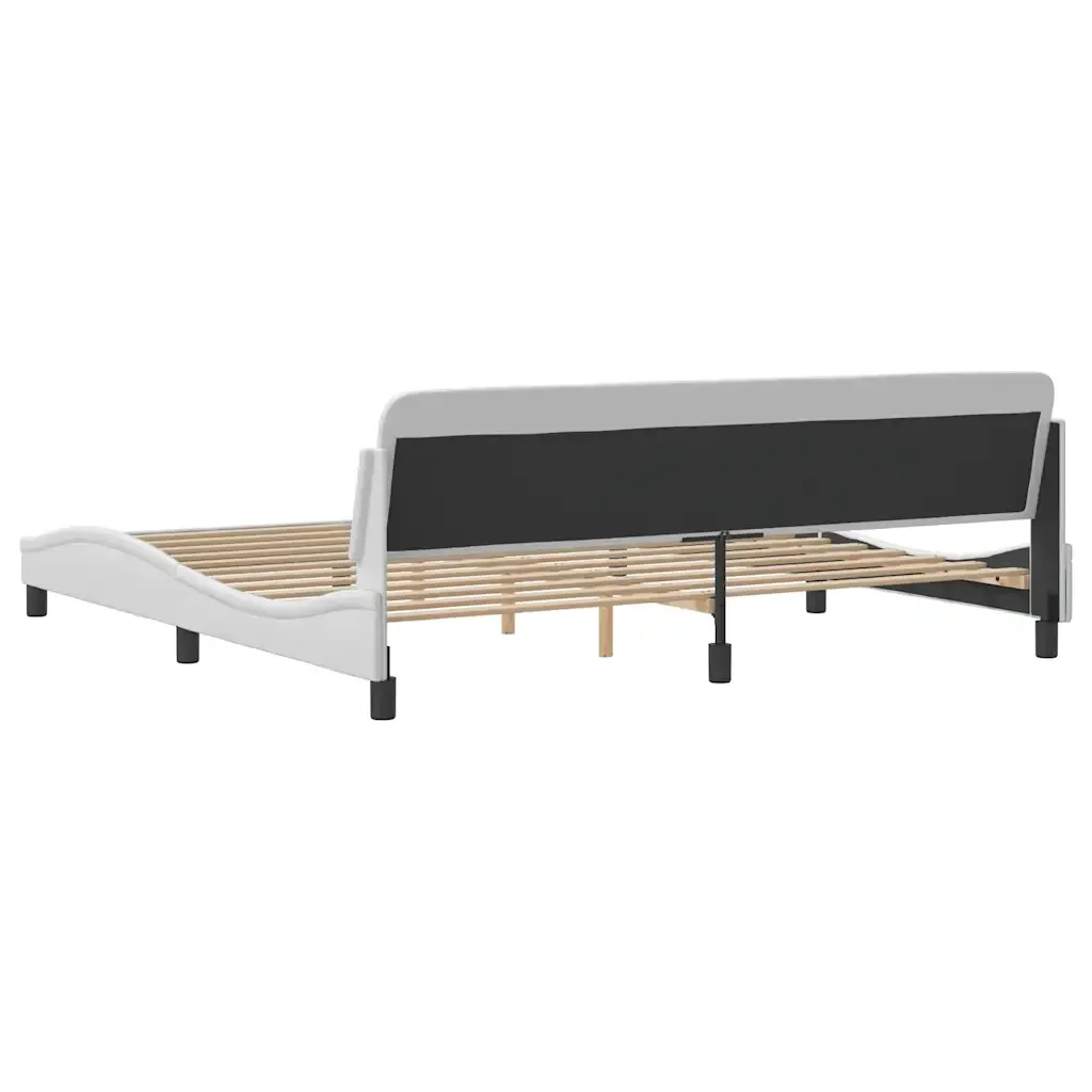Letto matrimoniale | Letto per adulti | Giroletto Dover Bianco 200x200 cm in Similpelle - Image 6