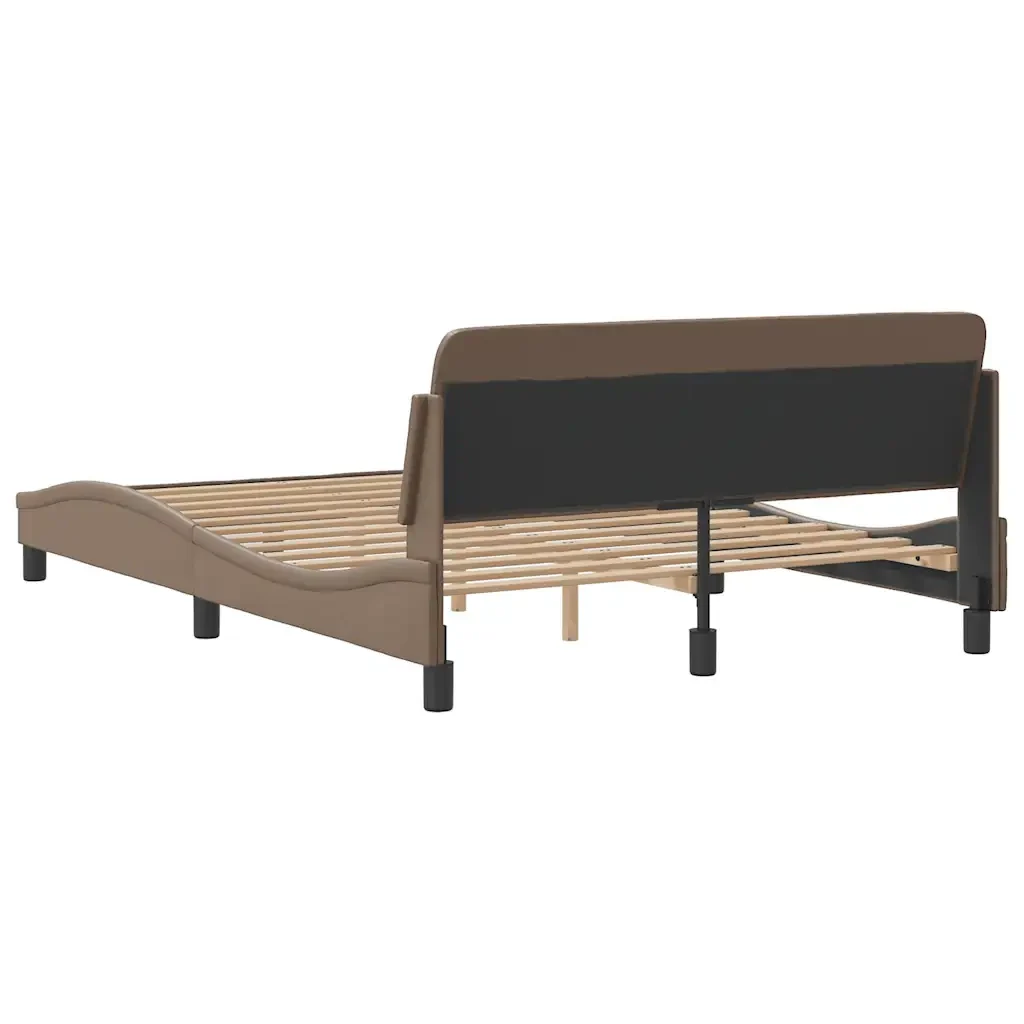 Letto matrimoniale | Letto per adulti | Giroletto Dover Cappuccino 120x200 cm in Similpelle - Image 5