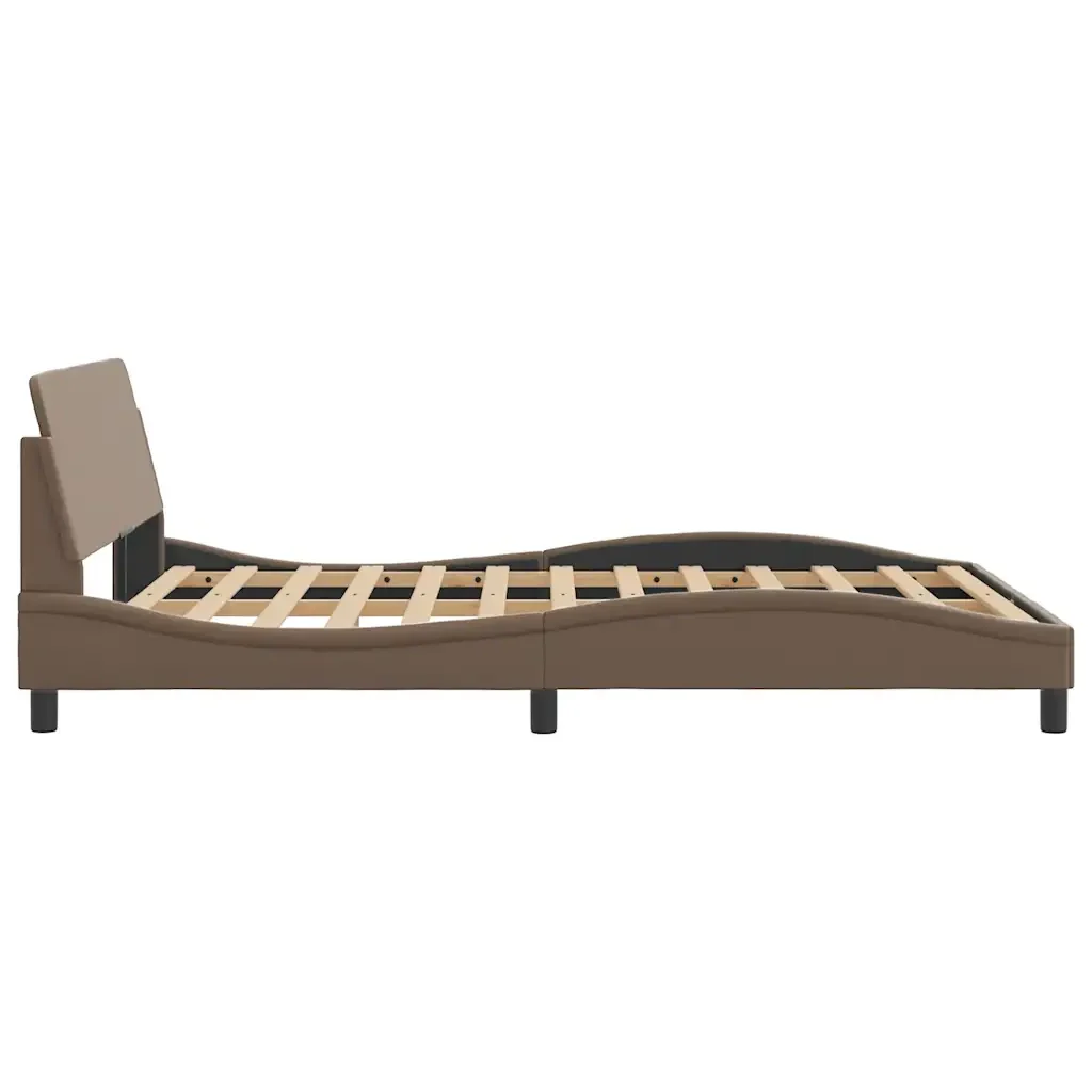 Letto matrimoniale | Letto per adulti | Giroletto Dover Cappuccino 140x190 cm in Similpelle - Image 5