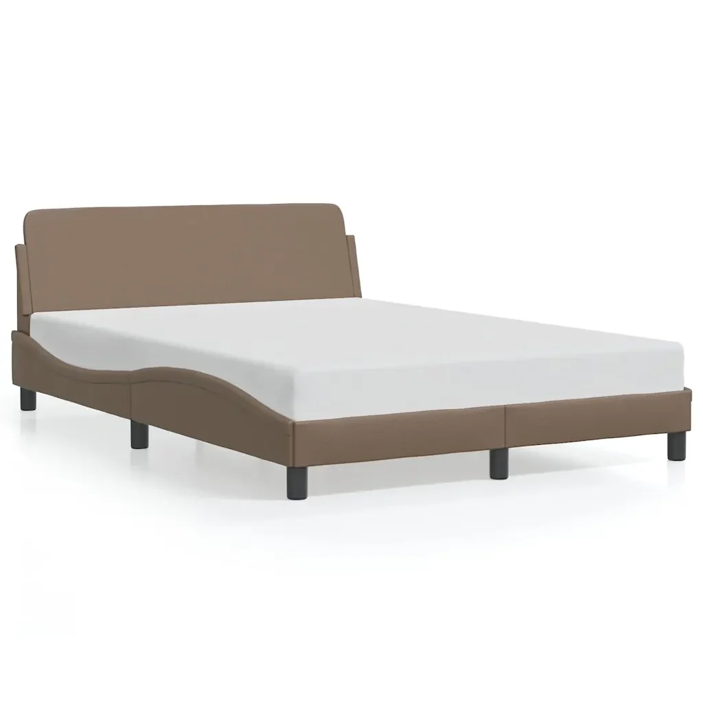 Letto matrimoniale | Letto per adulti | Giroletto Dover Cappuccino 140x200 cm in Similpelle