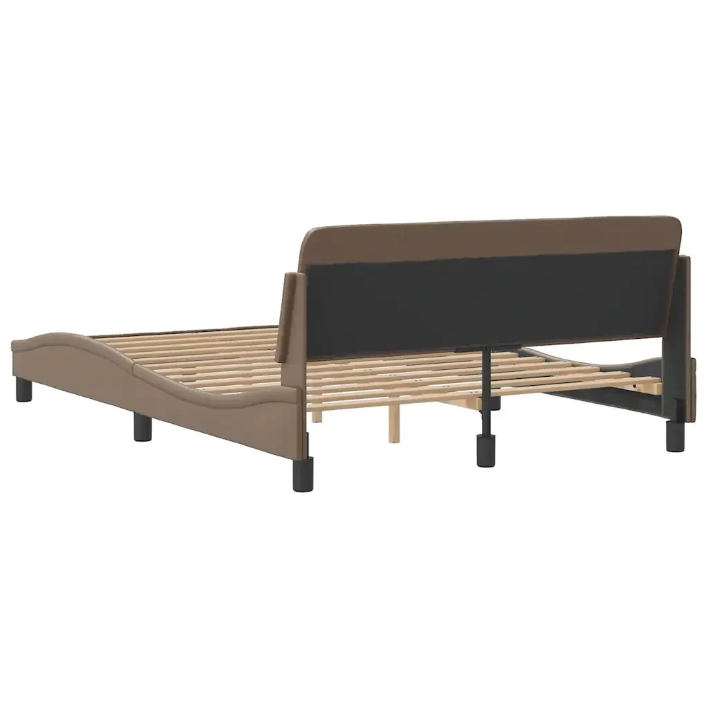Letto matrimoniale | Letto per adulti | Giroletto Dover Cappuccino 140x200 cm in Similpelle - Image 6