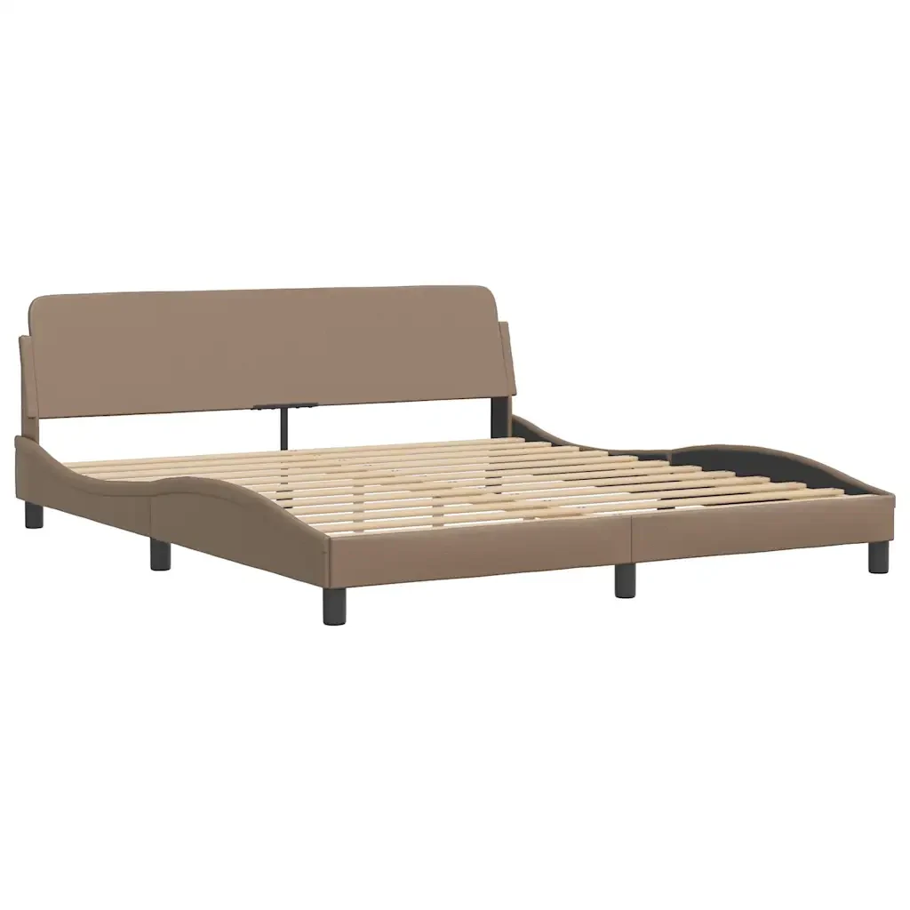 Letto matrimoniale | Letto per adulti | Giroletto Dover Cappuccino 180x200 cm in Similpelle - Image 4