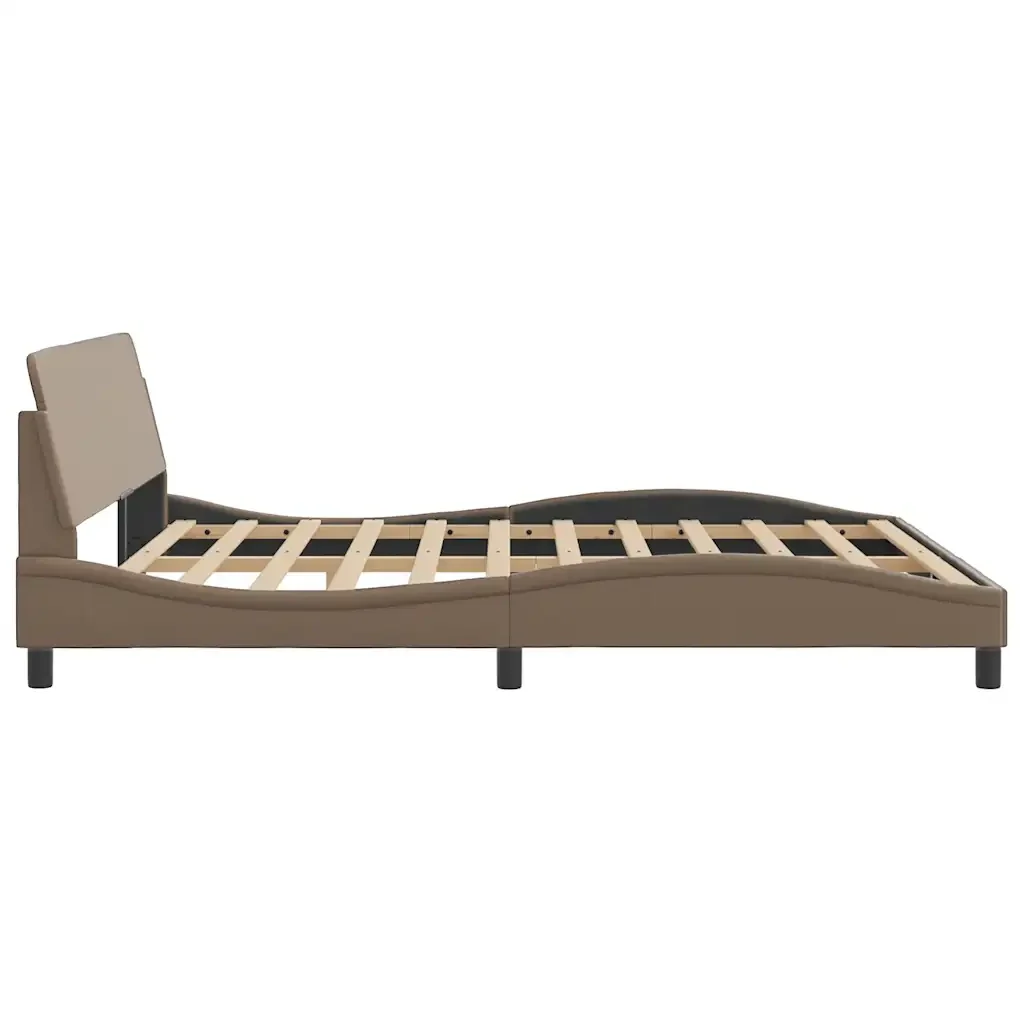 Letto matrimoniale | Letto per adulti | Giroletto Dover Cappuccino 180x200 cm in Similpelle - Image 5