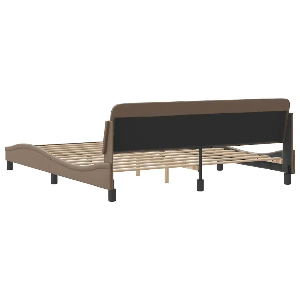 Letto matrimoniale | Letto per adulti | Giroletto Dover Cappuccino 180x200 cm in Similpelle - Image 6