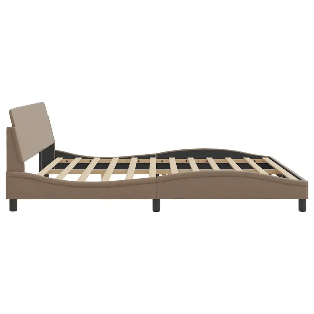 Letto matrimoniale | Letto per adulti | Giroletto Dover Cappuccino 200x200 cm in Similpelle - Image 5