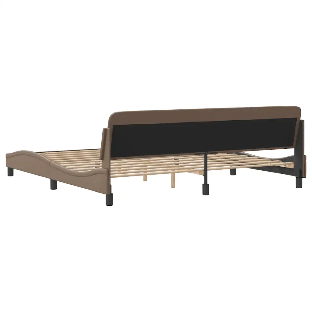 Letto matrimoniale | Letto per adulti | Giroletto Dover Cappuccino 200x200 cm in Similpelle - Image 6