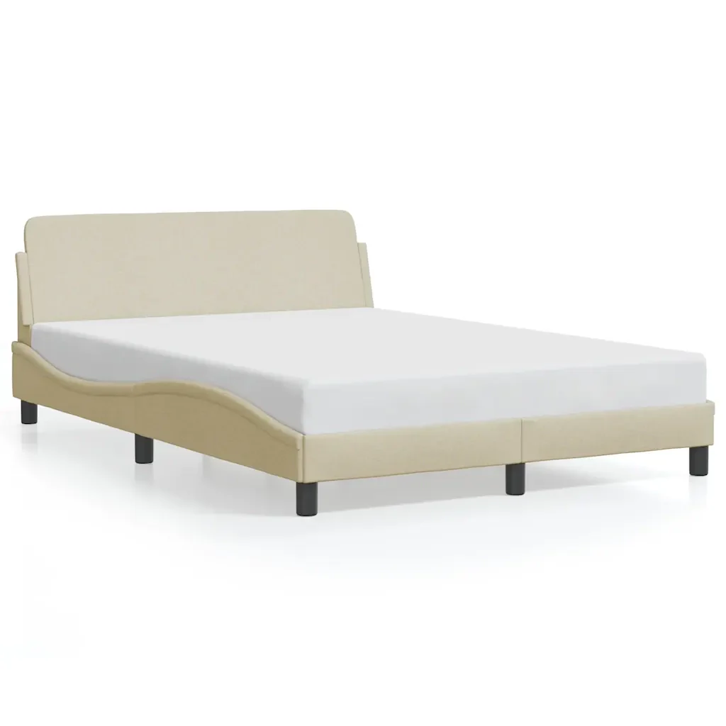 Letto matrimoniale | Letto per adulti | Giroletto Dover Crema 140x190 cm in Tessuto