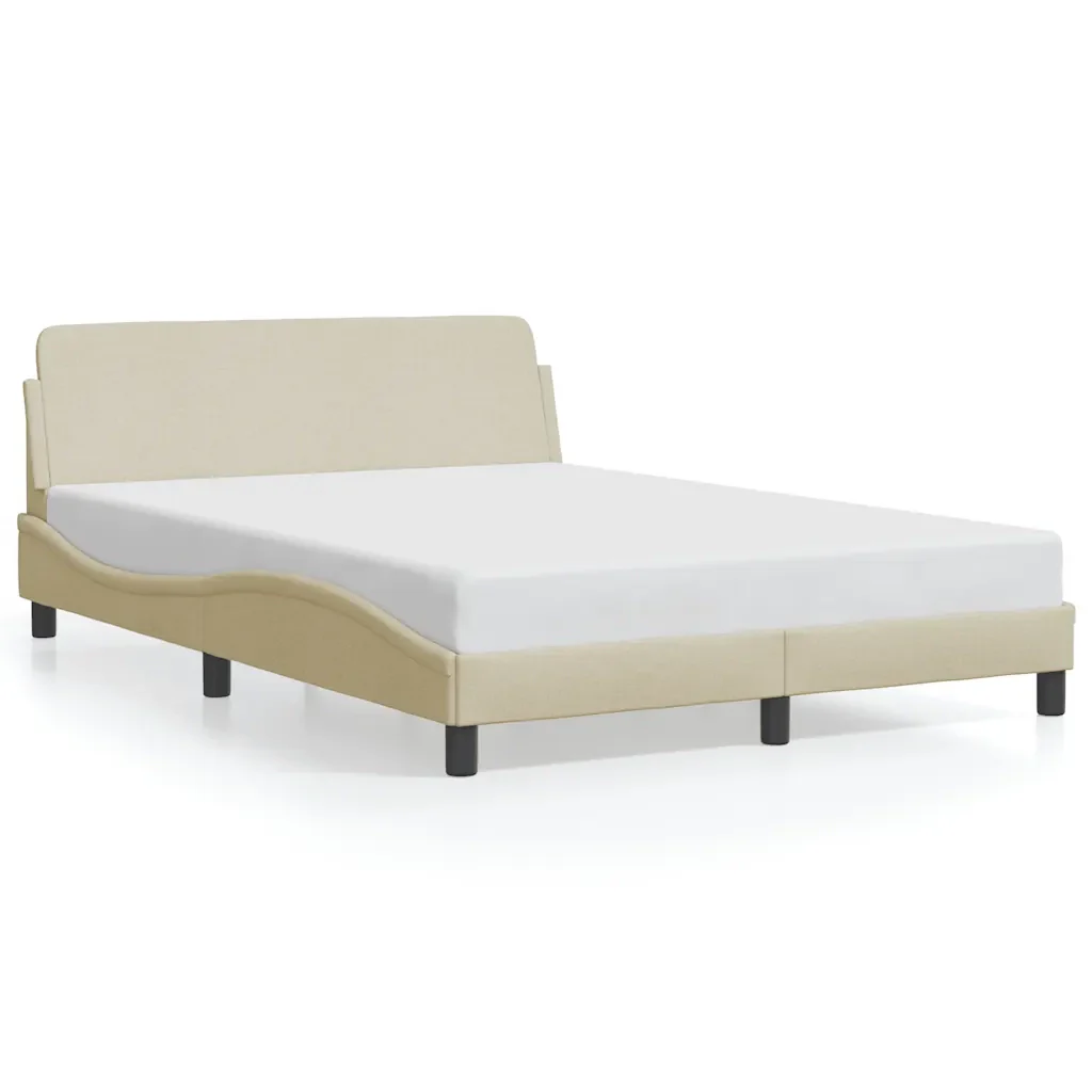 Letto matrimoniale | Letto per adulti | Giroletto Dover Crema 140x200 cm in Tessuto