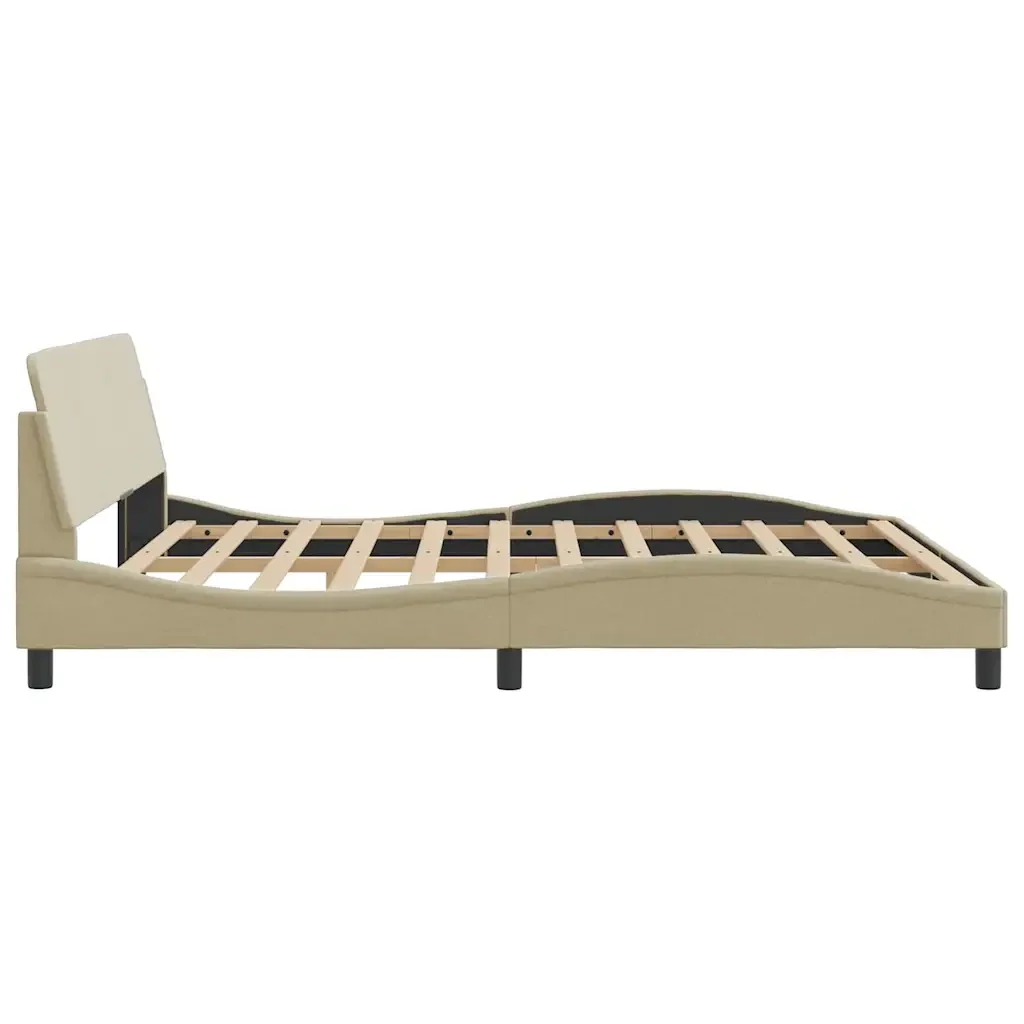 Letto matrimoniale | Letto per adulti | Giroletto Dover Crema 160x200 cm in Tessuto - Image 5