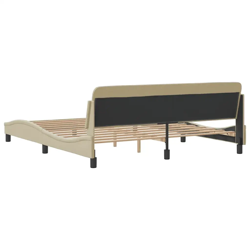 Letto matrimoniale | Letto per adulti | Giroletto Dover Crema 160x200 cm in Tessuto - Image 6