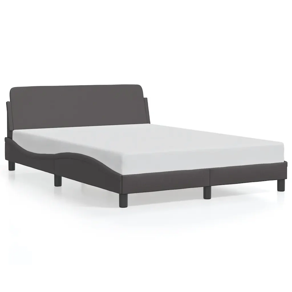Letto matrimoniale | Letto per adulti | Giroletto Dover Grigio 140x200 cm in Similpelle
