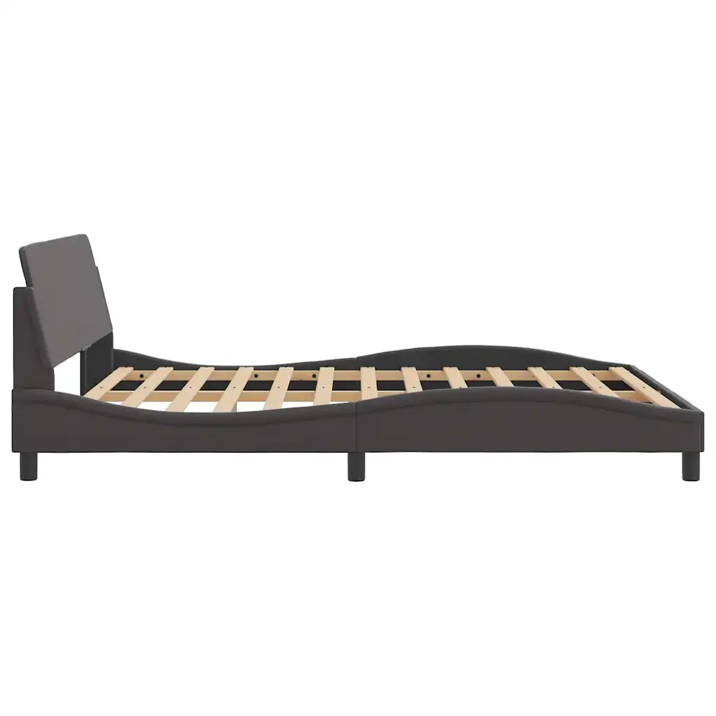 Letto matrimoniale | Letto per adulti | Giroletto Dover Grigio 160x200 cm in Similpelle - Image 5